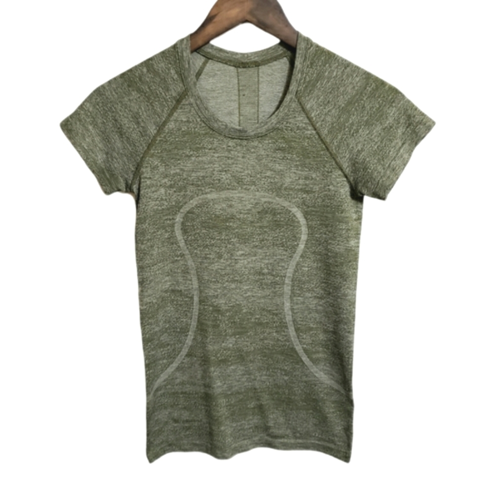 Lululemon Swiftly Tech Short Sleeve Shirt Heathered Green Size 4